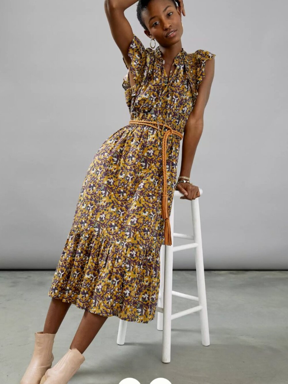 NWOT Anthropologie Othilia Aleksia Ruffled Maxi Dress Size S!